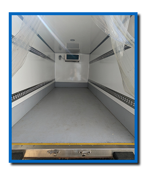 Inside of refrigerated trailer