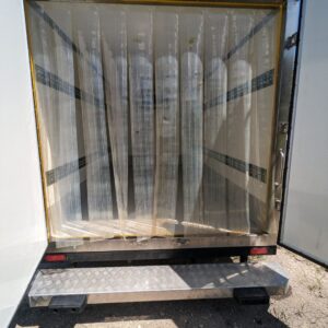 plastic curtain on refrigerated trailer