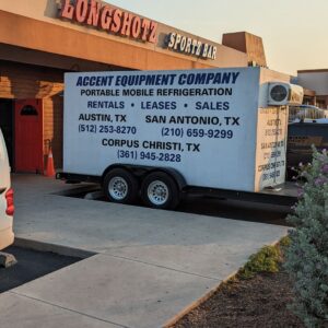 AEC trailer in front of sports bar